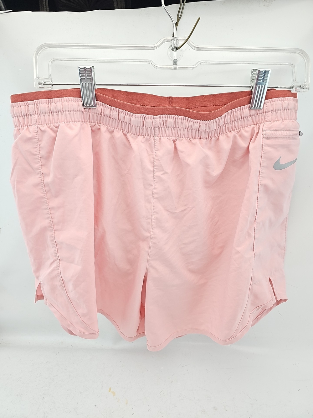 Nike Women’s Pink Athletic Shorts with Dark Pink Waistband